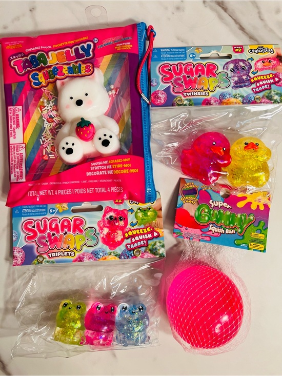 Sugar Swaps, Taba Jelly Other - Sugar Swaps Triplet Frogs, Twinsies Chicks, Super Gummy Squish ball, Taba Jelly